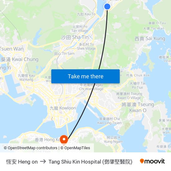 恆安 Heng on to Tang Shiu Kin Hospital (鄧肇堅醫院) map