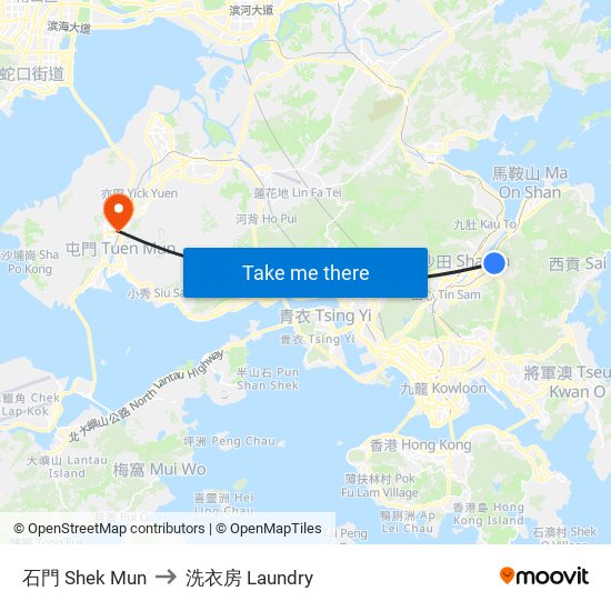 石門 Shek Mun to 洗衣房 Laundry map