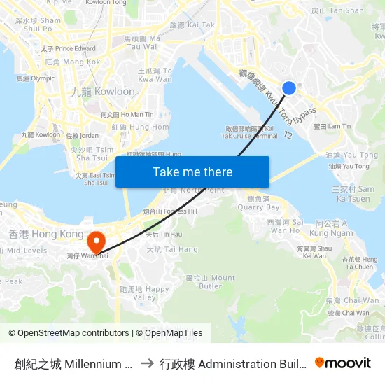 創紀之城 Millennium City to 行政樓 Administration Building map
