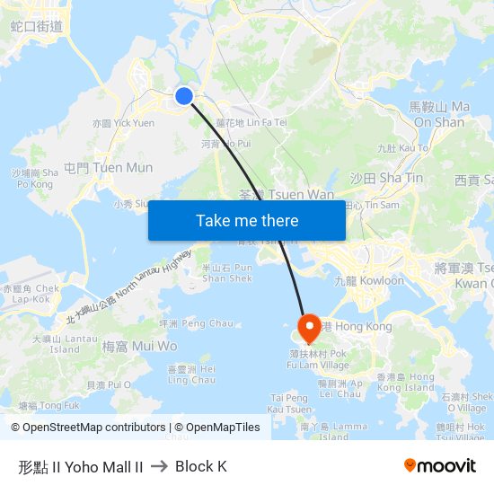 形點 II Yoho Mall II to Block K map