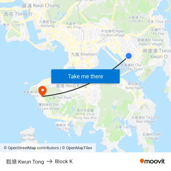 觀塘 Kwun Tong to Block K map