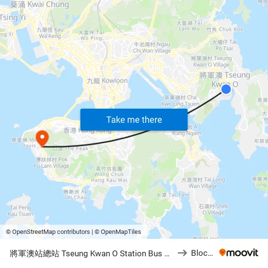 將軍澳站總站 Tseung Kwan O Station Bus Terminus to Block K map