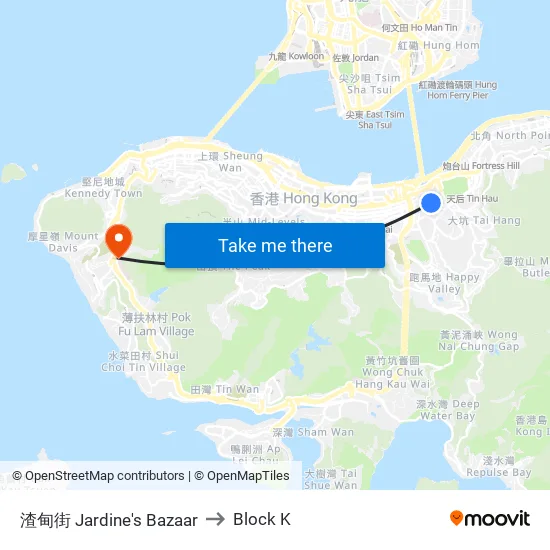 渣甸街 Jardine's Bazaar to Block K map