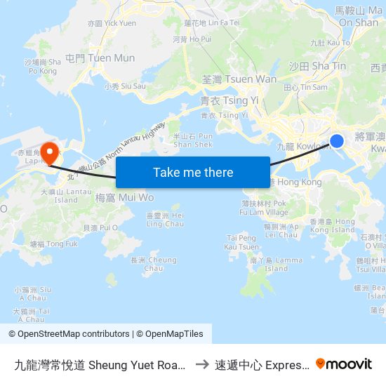 九龍灣常悅道 Sheung Yuet Road Kowloon Bay to 速遞中心 Express Centre map