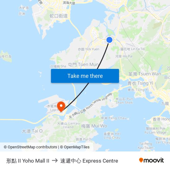 形點 II Yoho Mall II to 速遞中心 Express Centre map