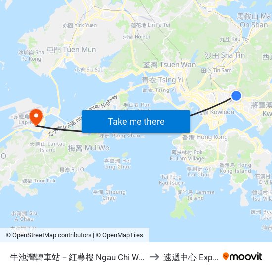 牛池灣轉車站－紅萼樓 Ngau Chi Wan Bbi - Hung Ngok House to 速遞中心 Express Centre map