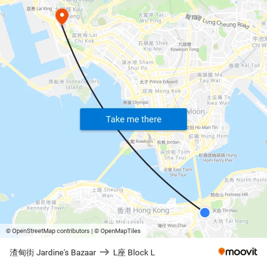Jardine's Bazaar to Block L map