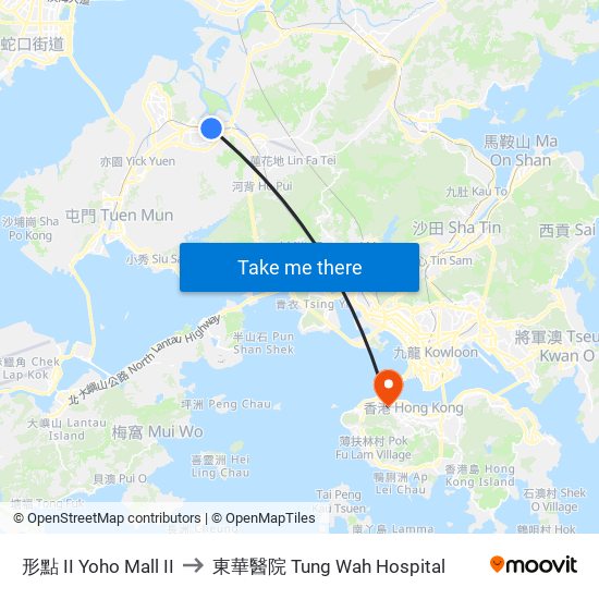 形點 II Yoho Mall II to 東華醫院 Tung Wah Hospital map