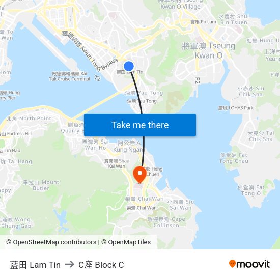 藍田 Lam Tin to C座 Block C map