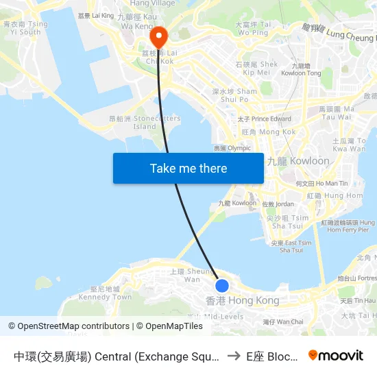 中環(交易廣場) Central (Exchange Square) to E座 Block E map