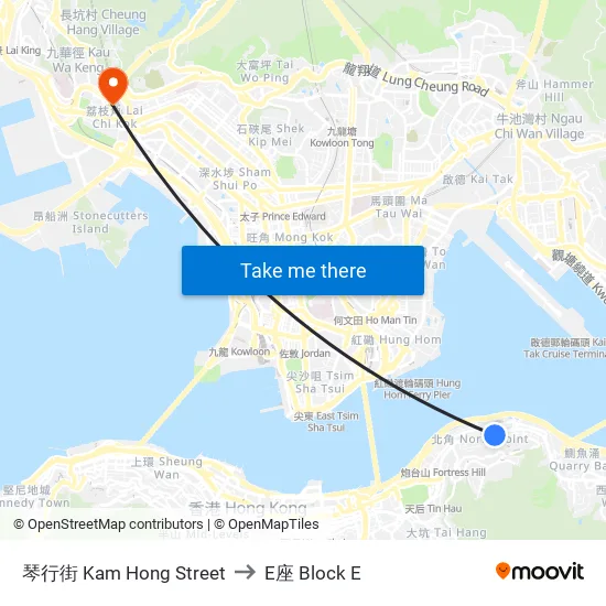 琴行街 Kam Hong Street to E座 Block E map