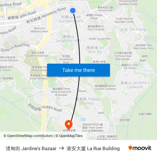 渣甸街 Jardine's Bazaar to 港安大廈 La Rue Building map