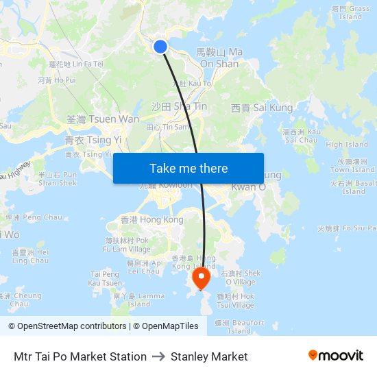 Mtr Tai Po Market Station to Stanley Market map