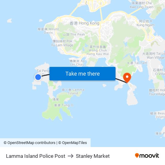 Lamma Island Police Post to Lamma Island Police Post map