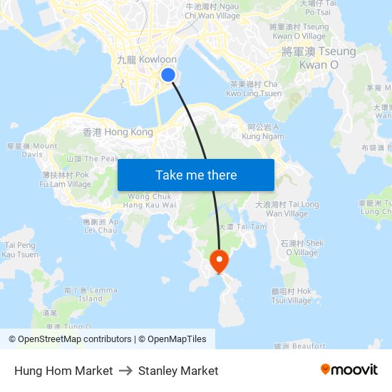 Hung Hom Market to Stanley Market map