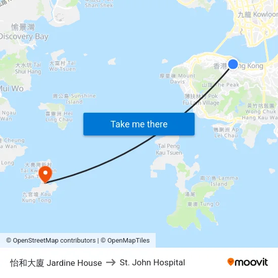 Jardine House to St. John Hospital map