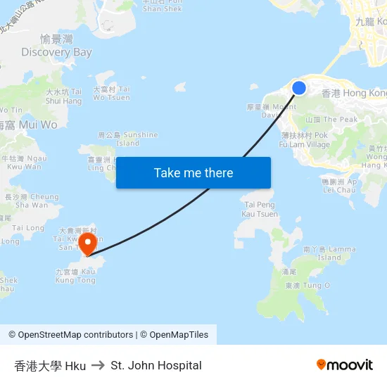 HKU to St. John Hospital map