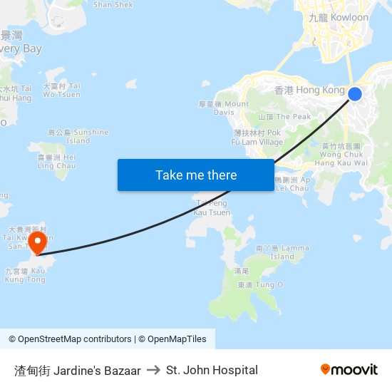 渣甸街 Jardine's Bazaar to St. John Hospital map