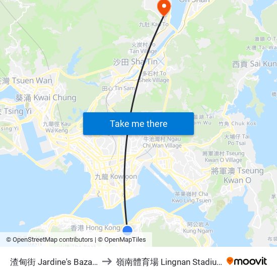 渣甸街 Jardine's Bazaar to 嶺南體育場 Lingnan Stadium map