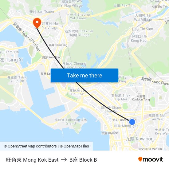 旺角東 Mong Kok East to B座 Block B map