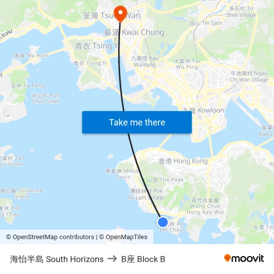 海怡半島 South Horizons to B座 Block B map