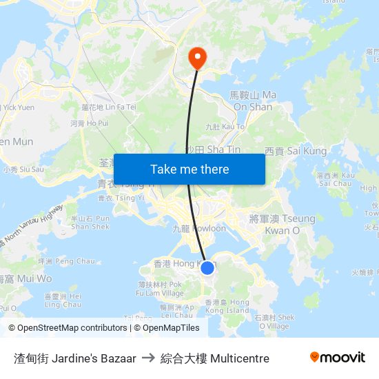 渣甸街 Jardine's Bazaar to 綜合大樓 Multicentre map