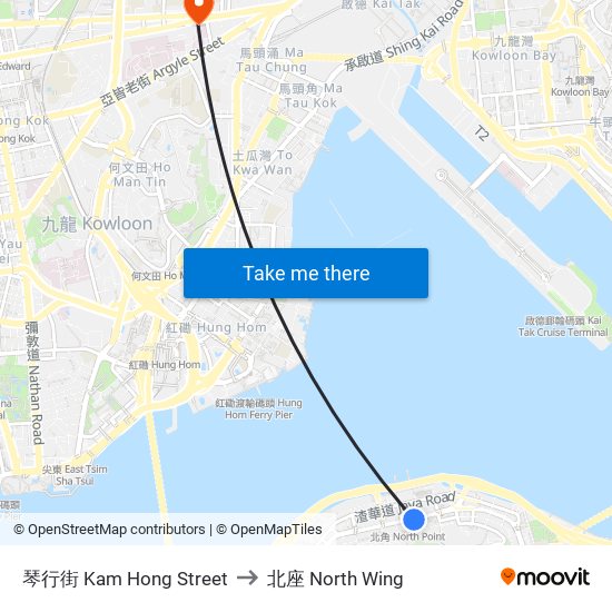 琴行街 Kam Hong Street to 北座 North Wing map