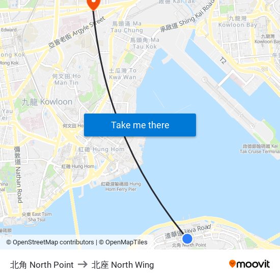 北角 North Point to 北座 North Wing map