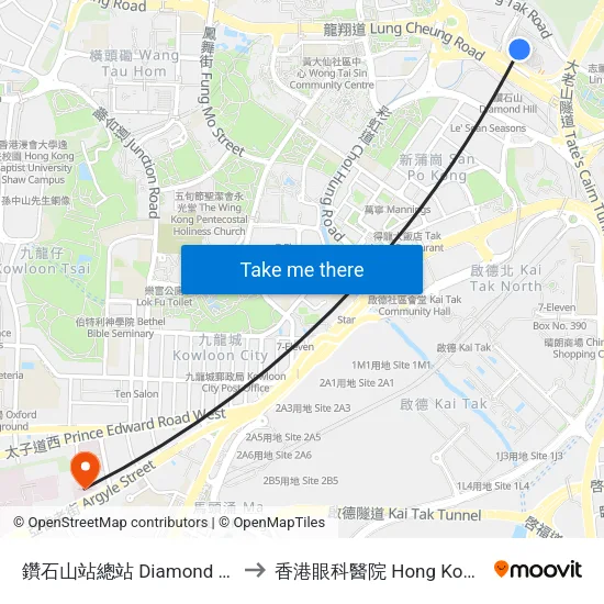 鑽石山站總站 Diamond Hill Station B/T to 香港眼科醫院 Hong Kong Eye Hospital map
