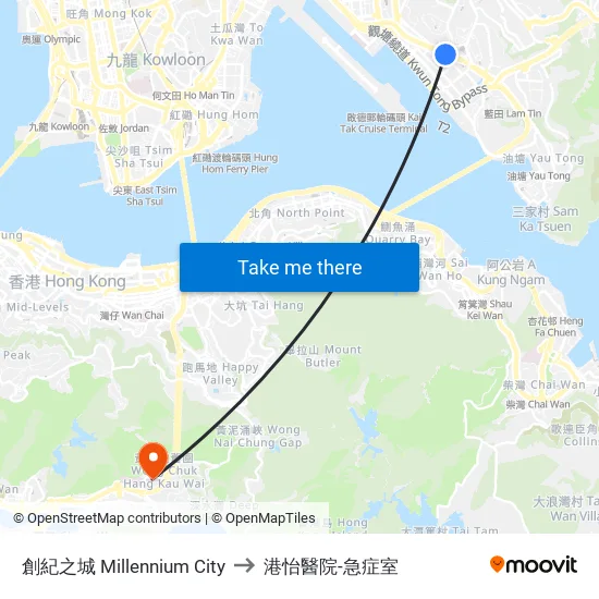 創紀之城 Millennium City to 港怡醫院-急症室 map