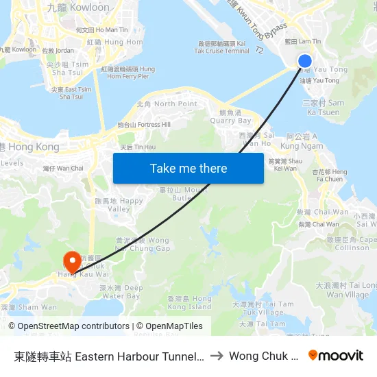 東隧轉車站 Eastern Harbour Tunnel Bus-Bus Interchange to Wong Chuk Hang Hsp map