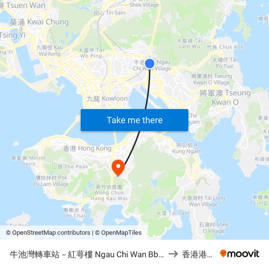 牛池灣轉車站－紅萼樓 Ngau Chi Wan Bbi - Hung Ngok House to 香港港安醫院 map