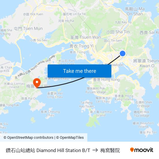 鑽石山站總站 Diamond Hill Station B/T to 梅窩醫院 map