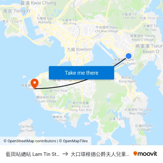 藍田站總站 Lam Tin Station B/T to 大口環根德公爵夫人兒童醫院(側門) map