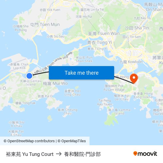 裕東苑 Yu Tung Court to 養和醫院-門診部 map