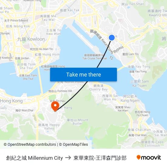 創紀之城 Millennium City to 東華東院-王澤森門診部 map