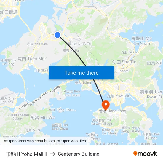 形點 II Yoho Mall II to Centenary Building map