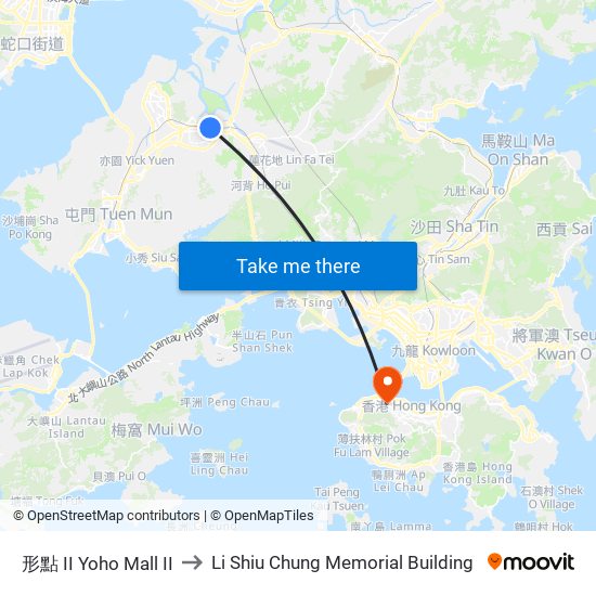 形點 II Yoho Mall II to Li Shiu Chung Memorial Building map