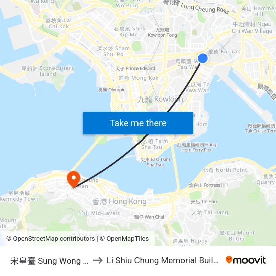 宋皇臺 Sung Wong Toi to Li Shiu Chung Memorial Building map
