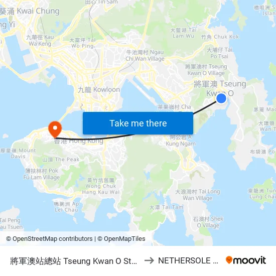 將軍澳站總站 Tseung Kwan O Station Bus Terminus to NETHERSOLE HOSPITAL map