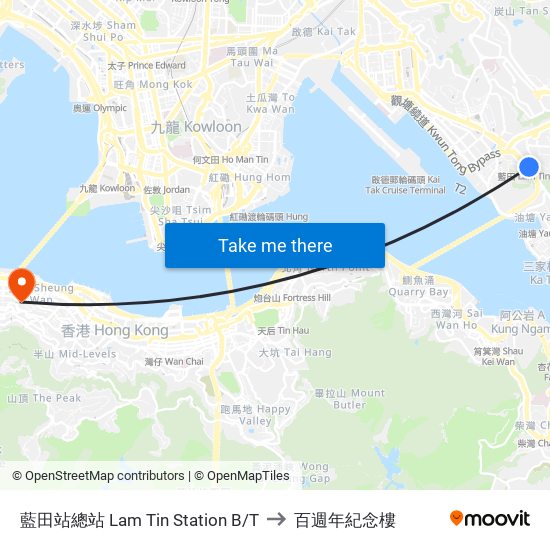 藍田站總站 Lam Tin Station B/T to 百週年紀念樓 map