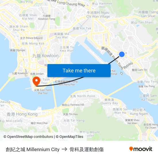 創紀之城 Millennium City to 骨科及運動創傷 map