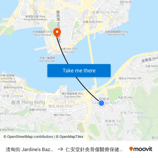 渣甸街 Jardine's Bazaar to 仁安堂針灸骨傷醫療保健中心 map