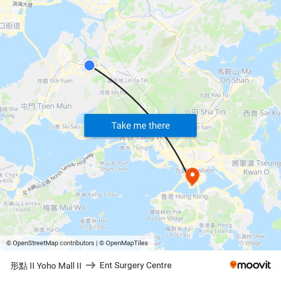 形點 II Yoho Mall II to Ent Surgery Centre map