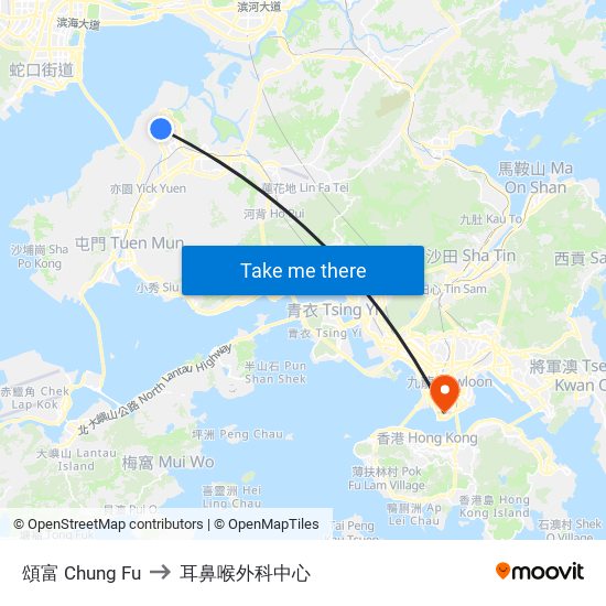 頌富 Chung Fu to 耳鼻喉外科中心 map