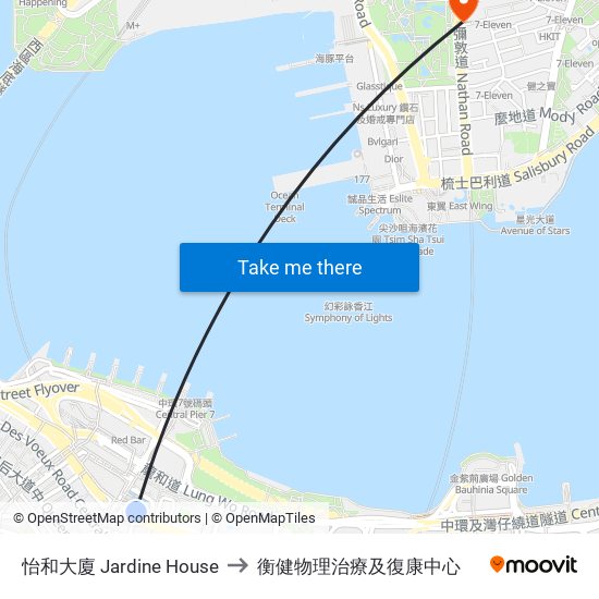 怡和大廈 Jardine House to 衡健物理治療及復康中心 map