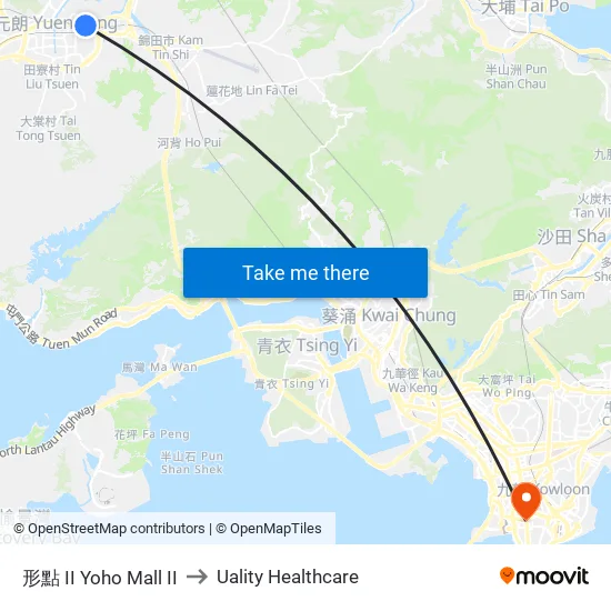 形點 II Yoho Mall II to Uality Healthcare map