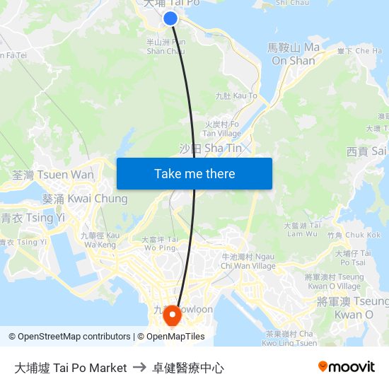 大埔墟 Tai Po Market to 卓健醫療中心 map