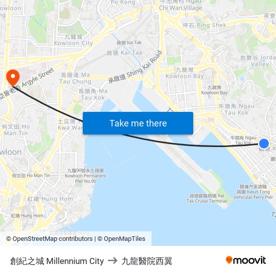 創紀之城 Millennium City to 九龍醫院西翼 map