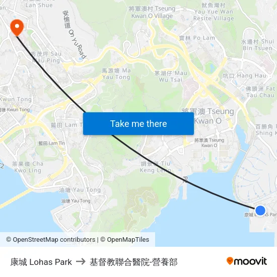 康城 Lohas Park to 基督教聯合醫院-營養部 map